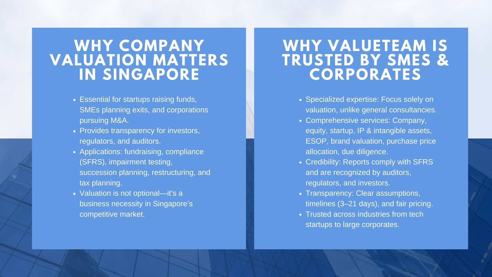 Best Company Valuation Services in Singapore