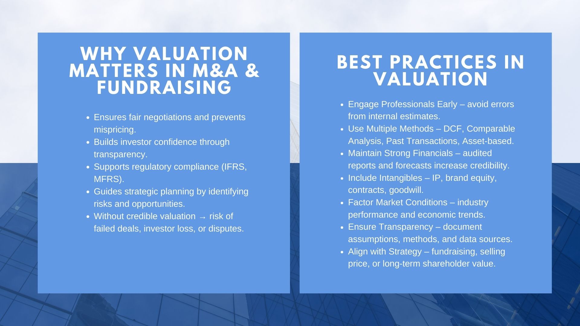Best Practices in Company Valuation for Mergers and Acquiring and Fundraising
