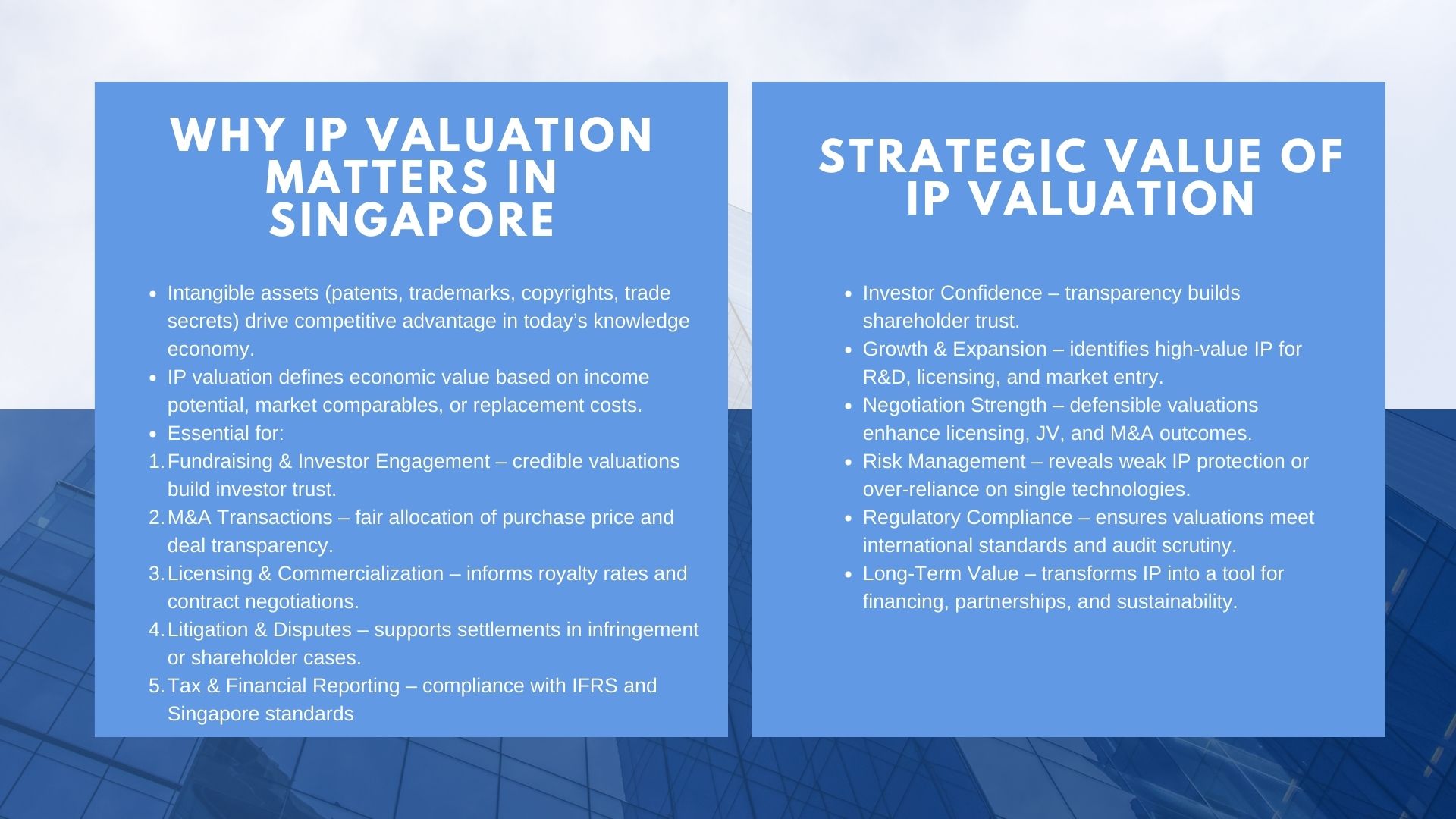 Top IP Valuation Experts in Singapore