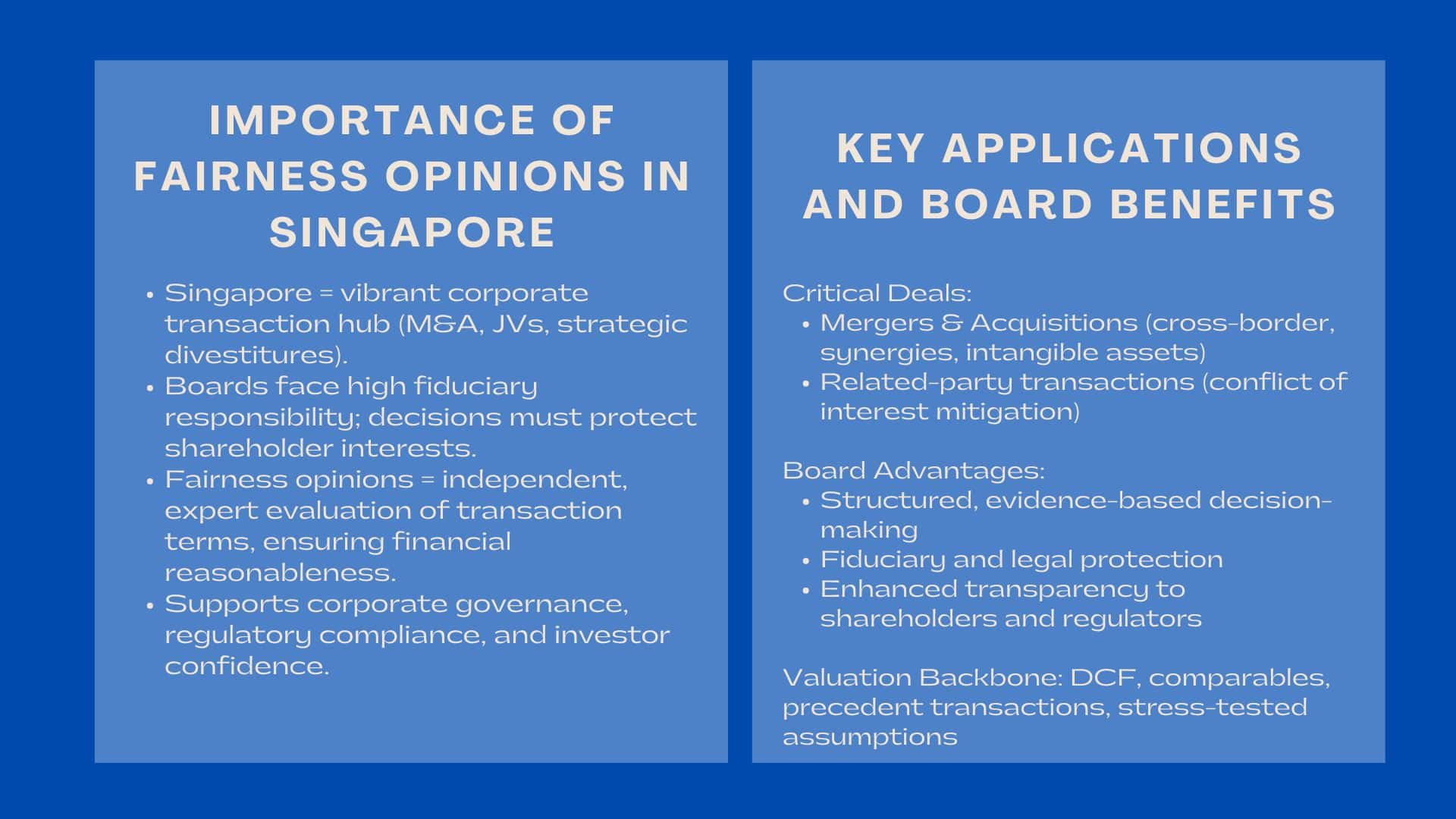 Why Companies in Singapore Need a Fairness Opinion Before Major Deals