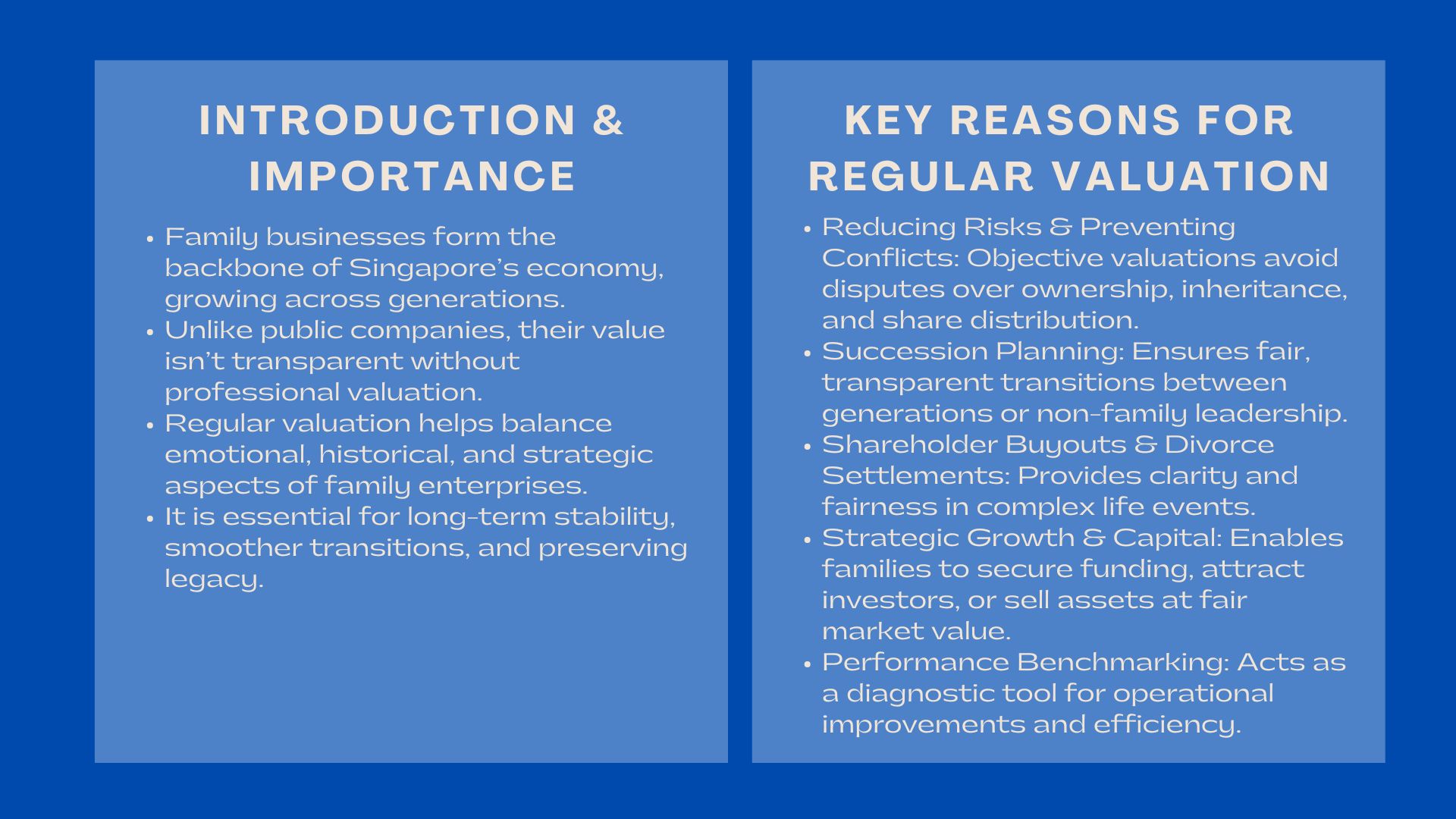 Why Family Businesses in Singapore Need Regular Business Valuation