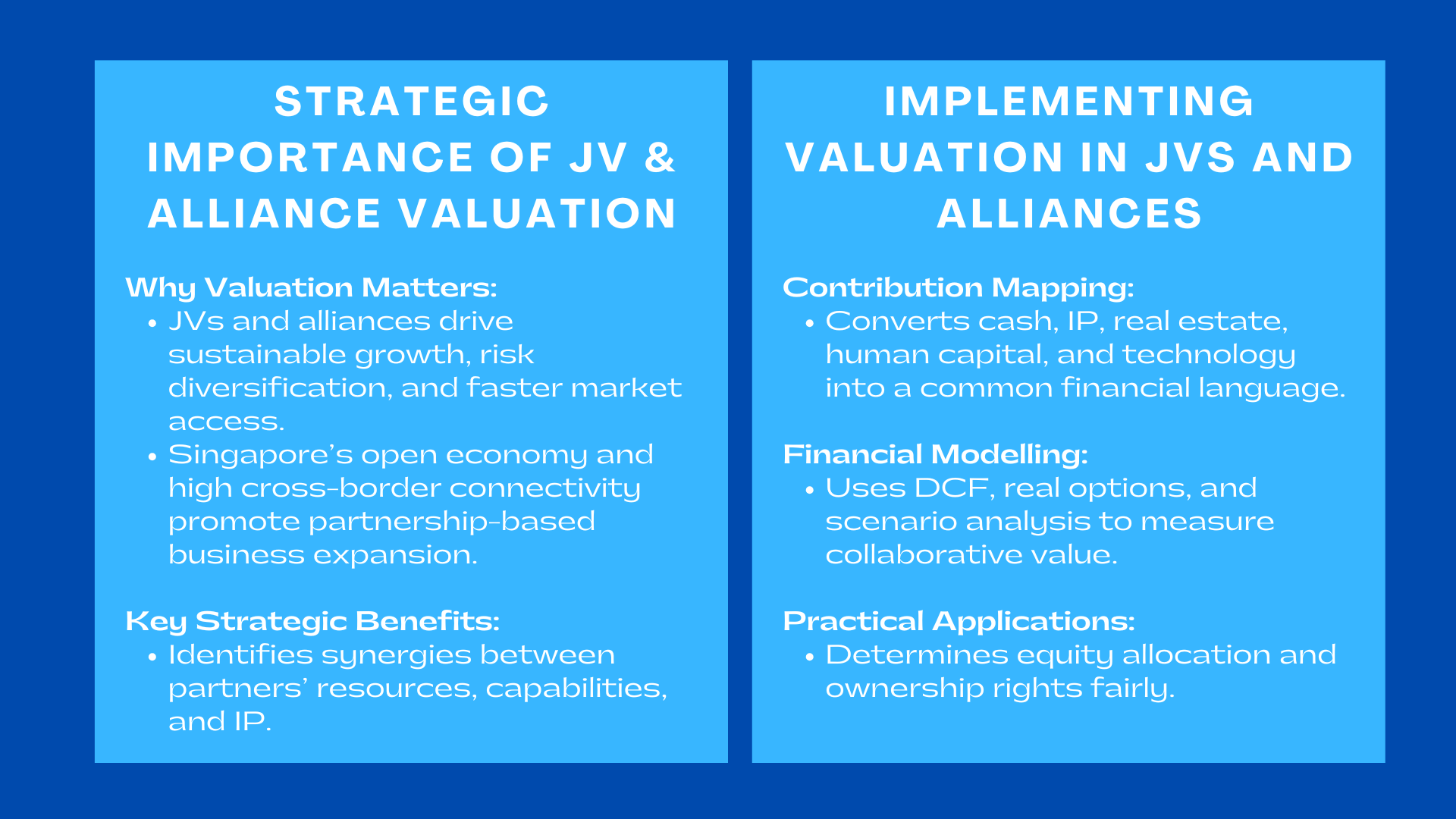 Valuation in Joint Ventures and Strategic Alliances