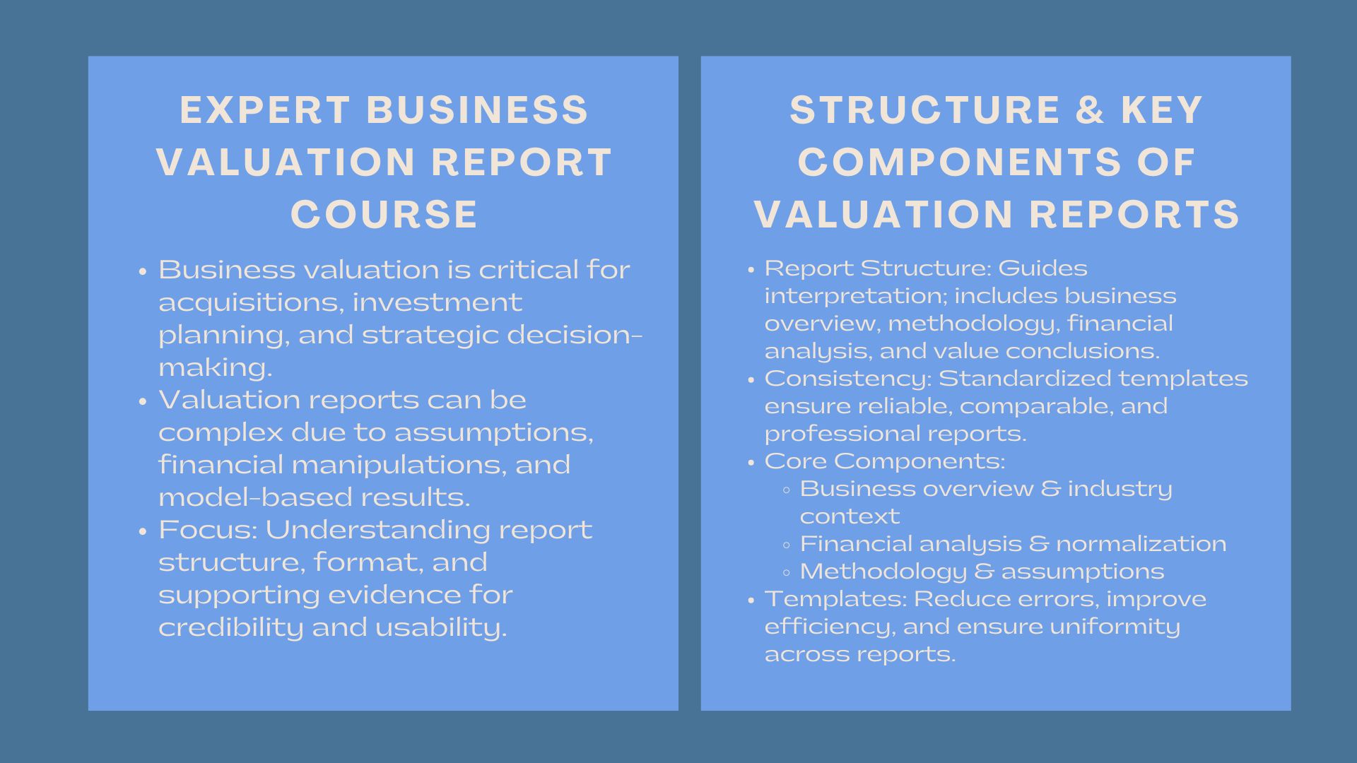Expert Business Valuation Report Course