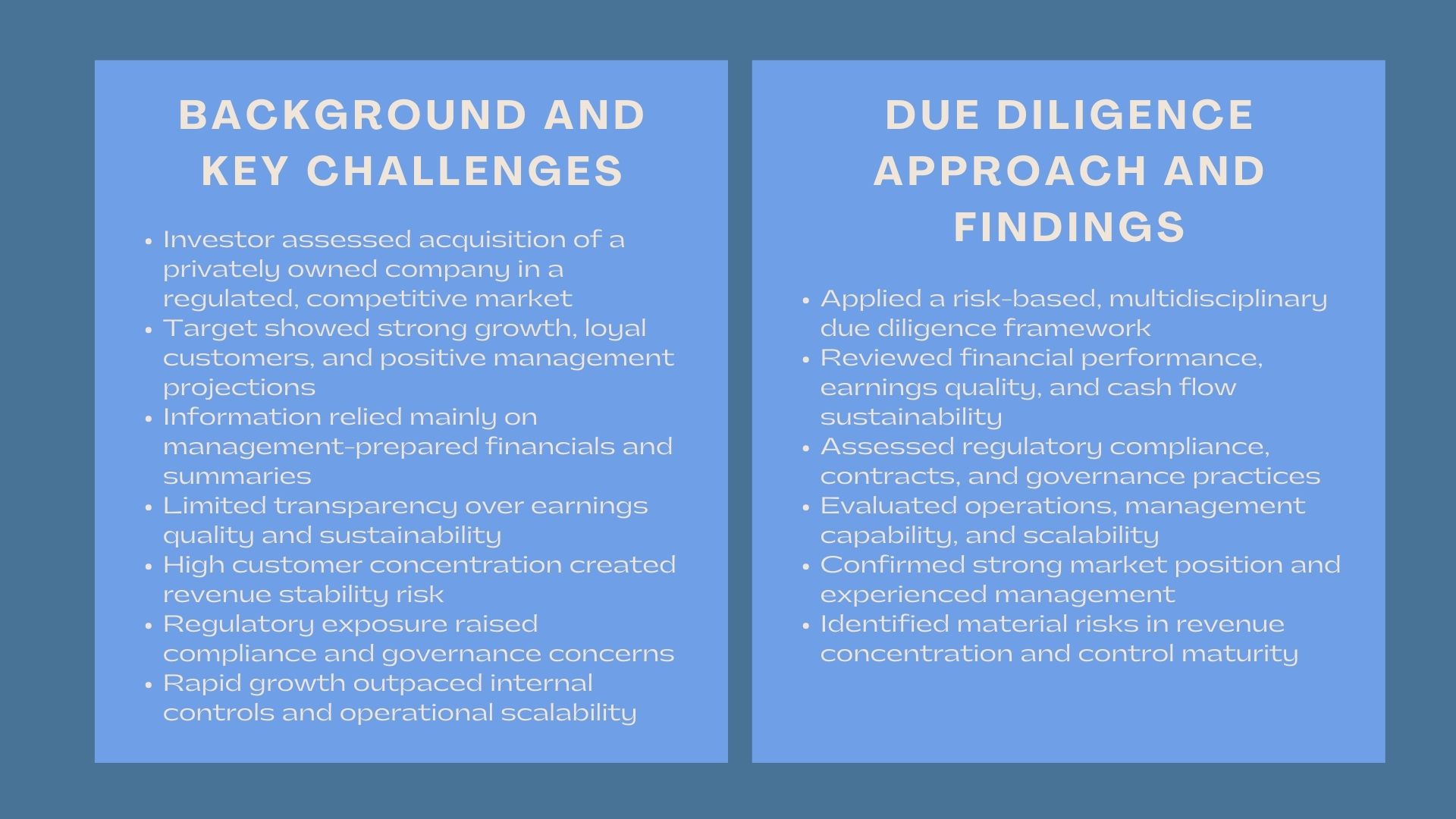 Master Due Diligence Case Study